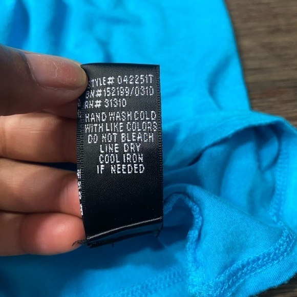 AGB Women's Size M Summer Smock Top, Tank Scoop Neck Turquoise. - Picture 5 of 9